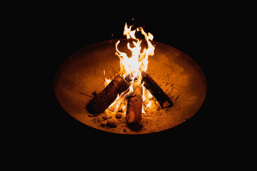 desert glamping fire pit night