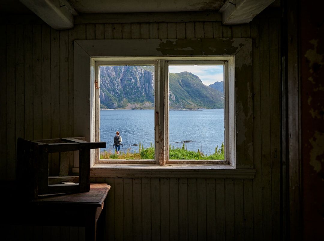sauna window view norway landscape