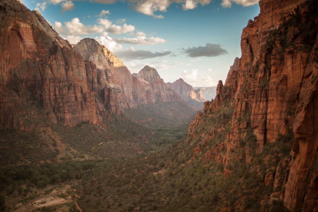 zion national park canyon sunset